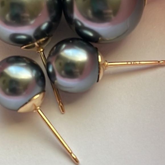 Neiman Marcus 14KT Gold studded Tahitian pearl 9mm Only 1 Single Availab… - Picture 9 of 16